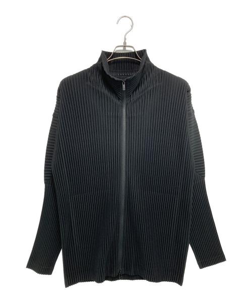 HOMME PLISSE ISSEY MIYAKE（オム プリッセ イッセイ ミヤケ）HOMME PLISSE ISSEY MIYAKE (オム プリッセ イッセイ ミヤケ) BASICS プリーツジップアップジャケット ブラック サイズ:4の古着・服飾アイテム