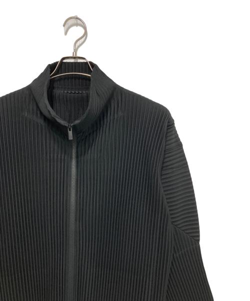 HOMME PLISSE ISSEY MIYAKE（オム プリッセ イッセイ ミヤケ）HOMME PLISSE ISSEY MIYAKE (オム プリッセ イッセイ ミヤケ) BASICS プリーツジップアップジャケット ブラック サイズ:4の古着・服飾アイテム