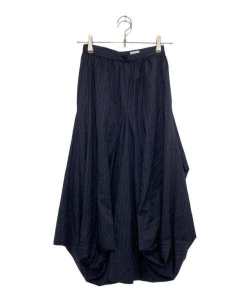 SEEALL（シーオール）SEEALL (シーオール) ストライプ アシンメトリースカート ネイビー サイズ:36の古着・服飾アイテム
