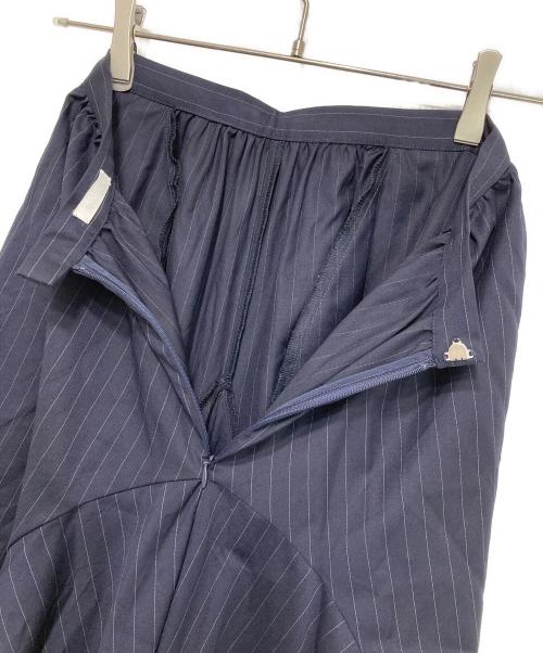 SEEALL（シーオール）SEEALL (シーオール) ストライプ アシンメトリースカート ネイビー サイズ:36の古着・服飾アイテム