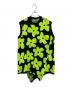COMME des GARCONS（コムデギャルソン）の古着「アシンメトリーフラワージャガードノースリーブニット」｜ブラック×イエロー
