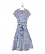 HER LIP TOハーリップトゥ）の古着「Stripe Cotton-Blend Summer Dress」｜ブルー×ホワイト