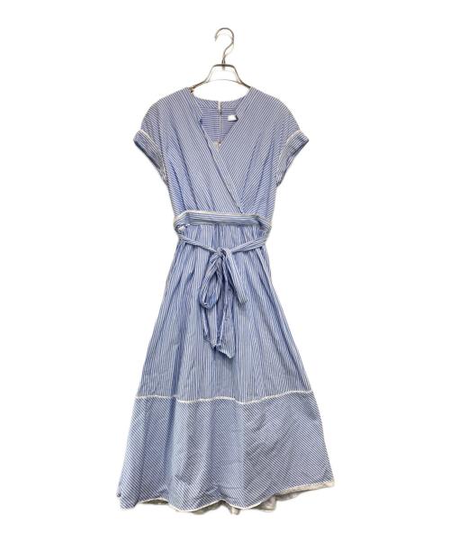HER LIP TO（ハーリップトゥ）HER LIP TO (ハーリップトゥ) Stripe Cotton-Blend Summer Dress ブルー×ホワイト サイズ:Sの古着・服飾アイテム