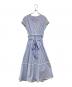 HER LIP TO（ハーリップトゥ）の古着「Stripe Cotton-Blend Summer Dress」｜ブルー×ホワイト