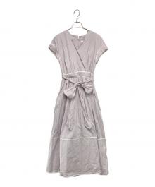 HER LIP TO（ハーリップトゥ）の古着「Stripe Cotton-Blend Summer Dress」｜ピンク×ホワイト