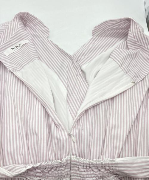 HER LIP TO（ハーリップトゥ）Her lip to (ハーリップトゥ) Stripe Cotton-Blend Summer Dress ピンク×ホワイト サイズ:Sの古着・服飾アイテム