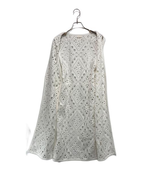 BALLSEY（ボールジィ）BALLSEY (ボールジィ) ダイヤモチーフエンブロイダリー ロングジレ ホワイト サイズ:36の古着・服飾アイテム