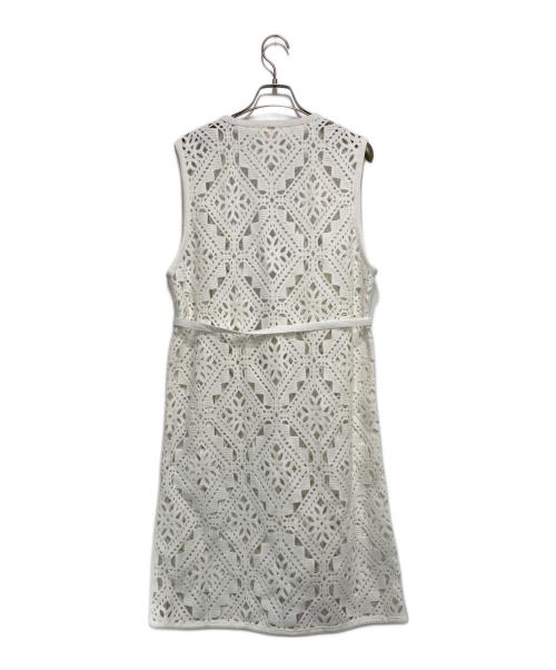 BALLSEY（ボールジィ）BALLSEY (ボールジィ) ダイヤモチーフエンブロイダリー ロングジレ ホワイト サイズ:36の古着・服飾アイテム