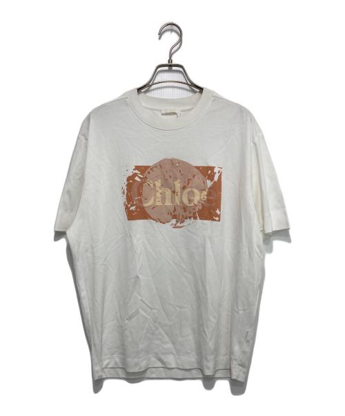 Chloe（クロエ）Chloe (クロエ) ロゴプリントTシャツ ホワイト サイズ:34の古着・服飾アイテム