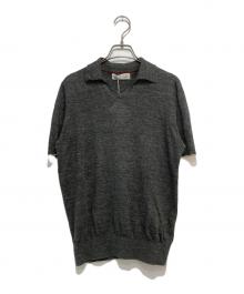 BRUNELLO CUCINELLI（ブルネロクチネリ）の古着「リネンコットン半袖ニット」｜グレー