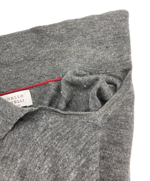 BRUNELLO CUCINELLI（ブルネロクチネリ）BRUNELLO CUCINELLI (ブルネロクチネリ) リネンコットン半袖ニット グレー サイズ:42の古着・服飾アイテム