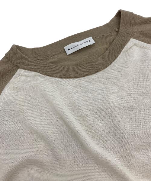 BALLANTYNE（バランタイン）BALLANTYNE (バランタイン) アーガイル カシミヤクルーネックニット ベージュ×ピンク サイズ:50の古着・服飾アイテム
