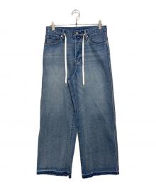 LE CIEL DE HARRISS（ル シェル ド ハリス）の古着「Drawstring Sax Blue Denim 5-pocket Pants」｜インディゴ