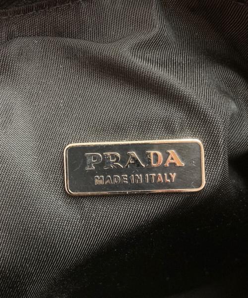PRADA（プラダ）PRADA (プラダ) ロゴプレート ナイロンポーチバッグ ブラックの古着・服飾アイテム