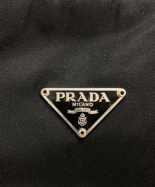 PRADA（プラダ）PRADA (プラダ) ロゴプレート ナイロンポーチバッグ ブラックの古着・服飾アイテム