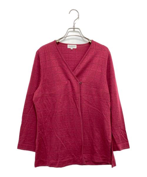 GIVENCHY GLAMOUR（ジバンシーグラマー）GIVENCHY GLAMOUR (ジバンシーグラマー) 総ロゴ 薄手カーディガン ピンク サイズ:42の古着・服飾アイテム