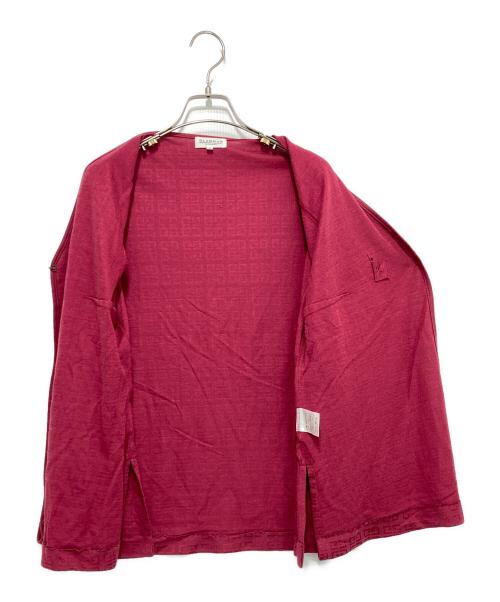 GIVENCHY GLAMOUR（ジバンシーグラマー）GIVENCHY GLAMOUR (ジバンシーグラマー) 総ロゴ 薄手カーディガン ピンク サイズ:42の古着・服飾アイテム