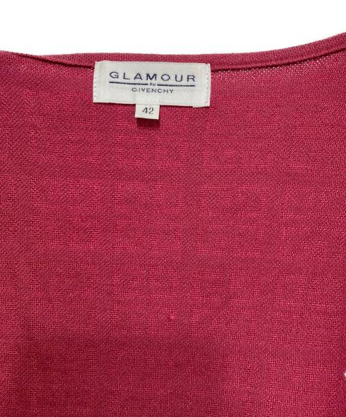 GIVENCHY GLAMOUR（ジバンシーグラマー）GIVENCHY GLAMOUR (ジバンシーグラマー) 総ロゴ 薄手カーディガン ピンク サイズ:42の古着・服飾アイテム