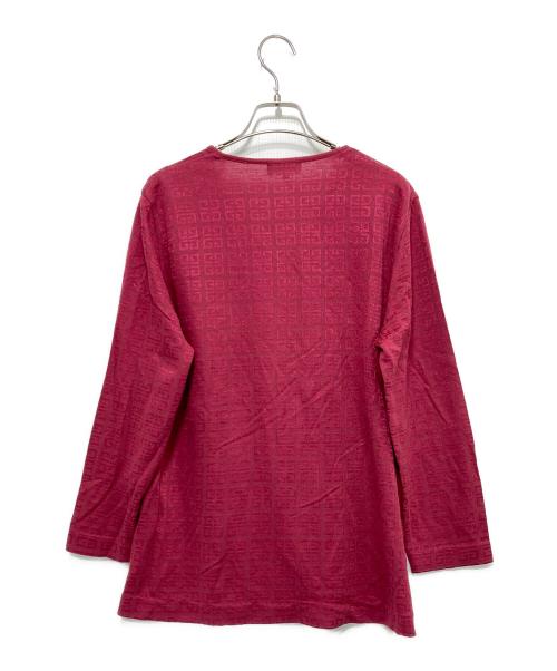GIVENCHY GLAMOUR（ジバンシーグラマー）GIVENCHY GLAMOUR (ジバンシーグラマー) 総ロゴ 薄手カーディガン ピンク サイズ:42の古着・服飾アイテム