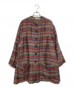 missoniミッソーニ）の古着「ノーカラージャケット」｜ネイビー×レッド