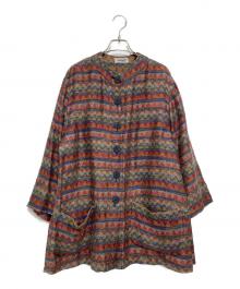 missoni（ミッソーニ）の古着「ノーカラージャケット」｜ネイビー×レッド