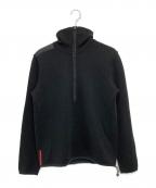 PRADA SPORTSプラダスポーツ）の古着「ナイロン切替ハーフジップニット」｜ブラック