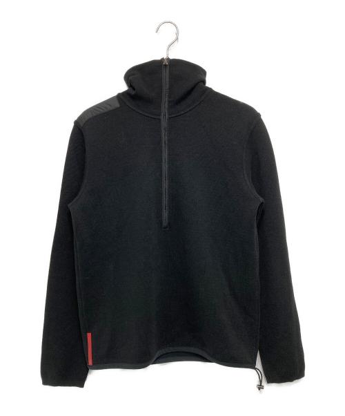 PRADA SPORTS（プラダスポーツ）PRADA SPORTS (プラダスポーツ) ナイロン切替ハーフジップニット ブラック サイズ:50の古着・服飾アイテム