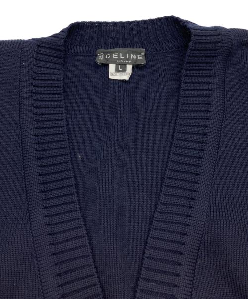 CELINE HOMME（セリーヌオム）CELINE HOMME (セリーヌオム) 金釦ウールVネックカーディガン ネイビー サイズ:Lの古着・服飾アイテム