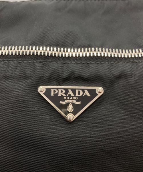 PRADA（プラダ）PRADA (プラダ) ロゴプレート ナイロンショルダーバッグ ブラックの古着・服飾アイテム