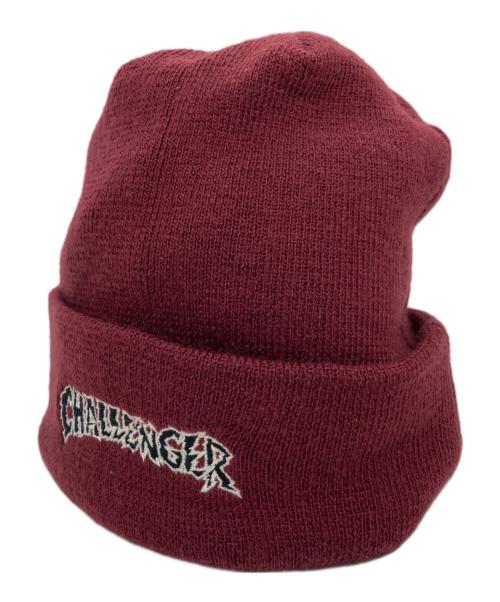 CHALLENGER（チャレンジャー）CHALLENGER (チャレンジャー) CRUSH LOGO KNIT CAP バーガンディーの古着・服飾アイテム
