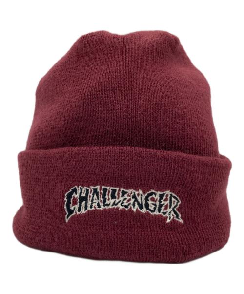 CHALLENGER（チャレンジャー）CHALLENGER (チャレンジャー) CRUSH LOGO KNIT CAP バーガンディーの古着・服飾アイテム