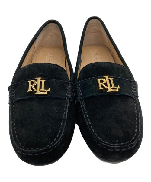 LAUREN RALPH LAUREN（ローレン ラルフ ローレン）LAUREN RALPH LAUREN (ローレン ラルフ ローレン) BARNSBURY メタルロゴスウェードローファー ブラック サイズ:US6の古着・服飾アイテム