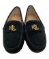 LAUREN RALPH LAUREN (ローレン ラルフ ローレン) BARNSBURY メタルロゴスウェードローファー ブラック サイズ:US6：8000円