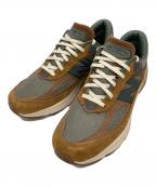 NEW BALANCE×CarHarttニューバランス×カーハート）の古着「M990CH6 ローカットスニーカー」｜ブラウン×イエロー