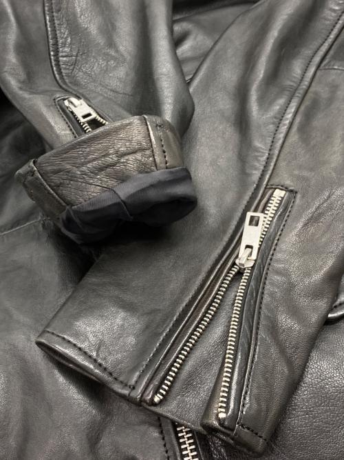 ZARA（ザラ）ZARA (ザラ) シープレザーライダースジャケット ブラック サイズ:Lの古着・服飾アイテム