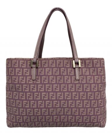 FENDI メタリック　ズッキーノショルダーバッグ ゴールド　パープル 中古・古着通販】FENDI (フェンディ) ズッキーノ柄 トートバッグ