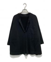 Y's（ワイズ）の古着「コットンノーカラージャケット」｜ブラック