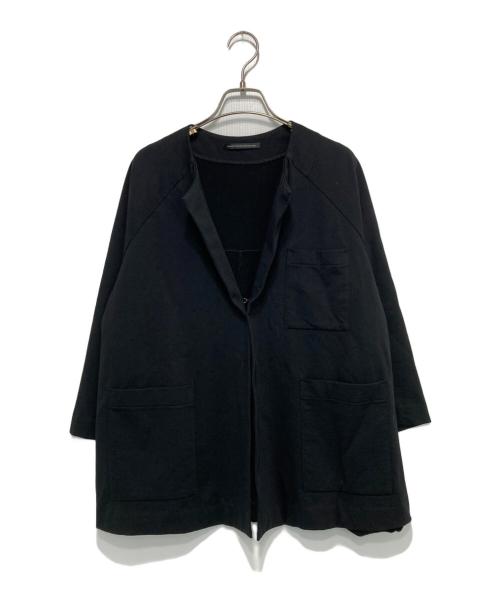 Y's（ワイズ）Y's (ワイズ) コットンノーカラージャケット ブラック サイズ:2の古着・服飾アイテム