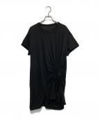 Y'sワイズ）の古着「LINEN JERSEY SHIRRING POCKET TEE」｜ブラック