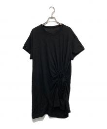 Y's（ワイズ）の古着「LINEN JERSEY SHIRRING POCKET TEE」｜ブラック