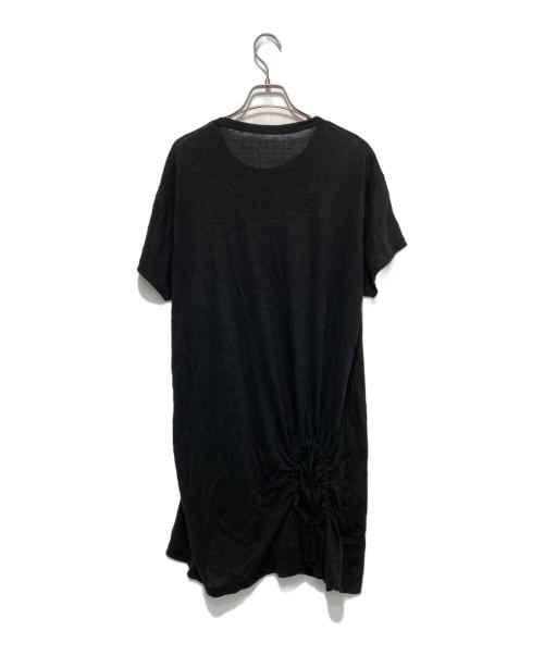 Y's（ワイズ）Y's (ワイズ) LINEN JERSEY SHIRRING POCKET TEE ブラック サイズ:2の古着・服飾アイテム