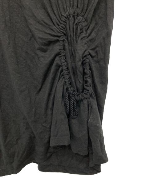 Y's（ワイズ）Y's (ワイズ) LINEN JERSEY SHIRRING POCKET TEE ブラック サイズ:2の古着・服飾アイテム