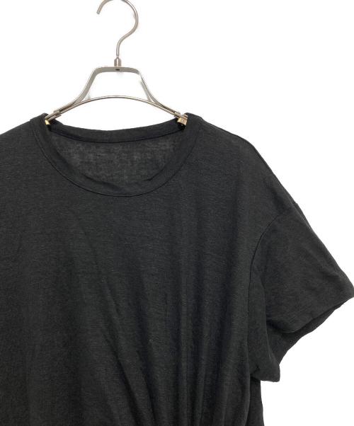 Y's（ワイズ）Y's (ワイズ) LINEN JERSEY SHIRRING POCKET TEE ブラック サイズ:2の古着・服飾アイテム