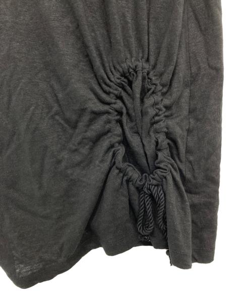 Y's（ワイズ）Y's (ワイズ) LINEN JERSEY SHIRRING POCKET TEE ブラック サイズ:2の古着・服飾アイテム