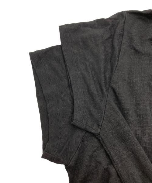 Y's（ワイズ）Y's (ワイズ) LINEN JERSEY SHIRRING POCKET TEE ブラック サイズ:2の古着・服飾アイテム