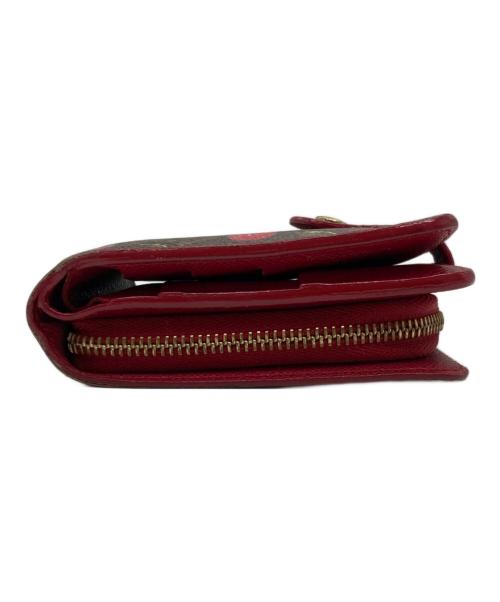 LOUIS VUITTON（ルイ ヴィトン）LOUIS VUITTON (ルイ ヴィトン) モノグラム・チェリー コンパクト・ジップ ブラウン×レッドの古着・服飾アイテム