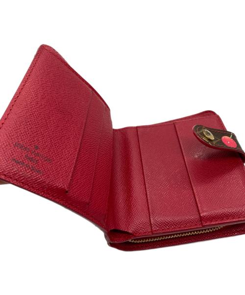 LOUIS VUITTON（ルイ ヴィトン）LOUIS VUITTON (ルイ ヴィトン) モノグラム・チェリー コンパクト・ジップ ブラウン×レッドの古着・服飾アイテム