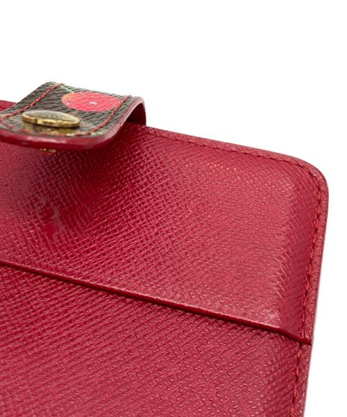 LOUIS VUITTON（ルイ ヴィトン）LOUIS VUITTON (ルイ ヴィトン) モノグラム・チェリー コンパクト・ジップ ブラウン×レッドの古着・服飾アイテム