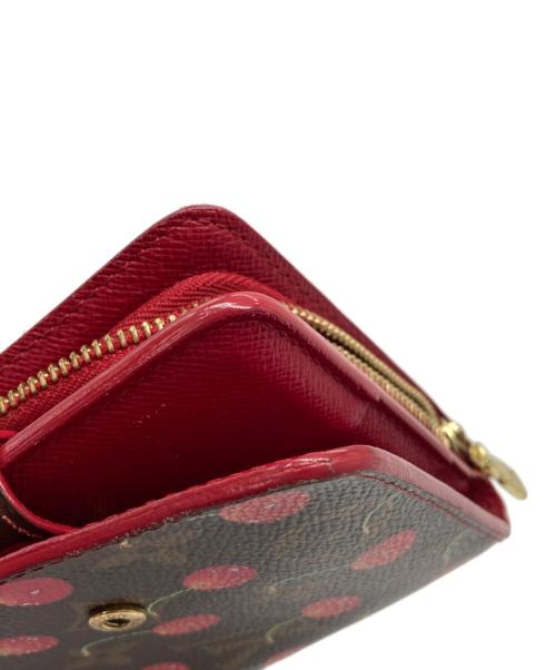 LOUIS VUITTON（ルイ ヴィトン）LOUIS VUITTON (ルイ ヴィトン) モノグラム・チェリー コンパクト・ジップ ブラウン×レッドの古着・服飾アイテム