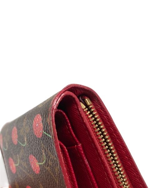 LOUIS VUITTON（ルイ ヴィトン）LOUIS VUITTON (ルイ ヴィトン) モノグラム・チェリー コンパクト・ジップ ブラウン×レッドの古着・服飾アイテム